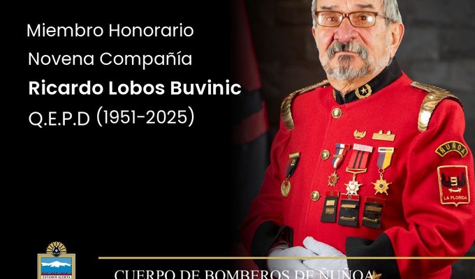 FALLECIMIENTO DEL MIEMBRO HONORARIO, VOLUNTARIO HONORARIO DE LA NOVENA COMPAÑÍA Y BOMBERO INSIGNE DE CHILE, SR. RICARDO LOBOS BUVINIC (QEPD)