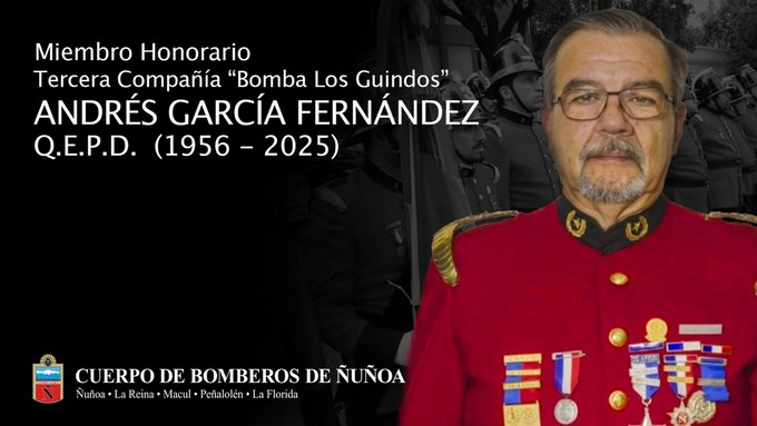 FALLECIMIENTO MIEMBRO HONORARIO Y VOLUNTARIO HONORARIO TERCERA COMPAÑÍA SR. ANDRÉS GARCÍA FERNÁNDEZ Q.E.P.D.