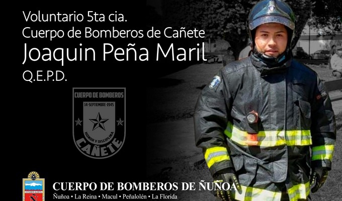 FALLECIMIENTO VOLUNTARIO CUERPO DE BOMBEROS DE CAYUCUPIL - CAÑETE SR. JOAQUÍN ANDRÉS PEÑA MARIL (Q.E.P.D.)